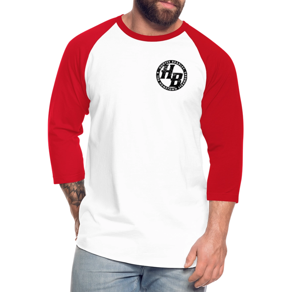 HB Original 3/4 Baseball T-Shirt | Black Logo - white/red