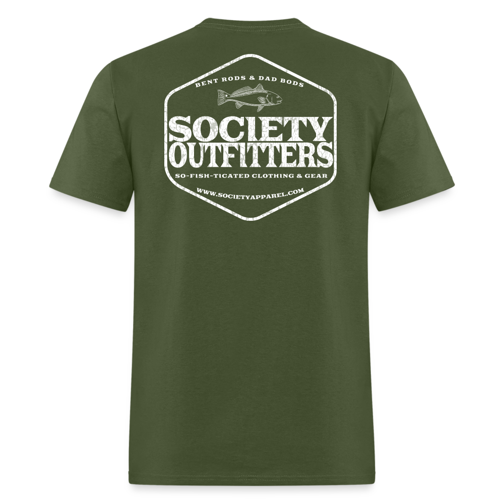 society outfitters • so-fish-ticated - white (100% cotton) - military green