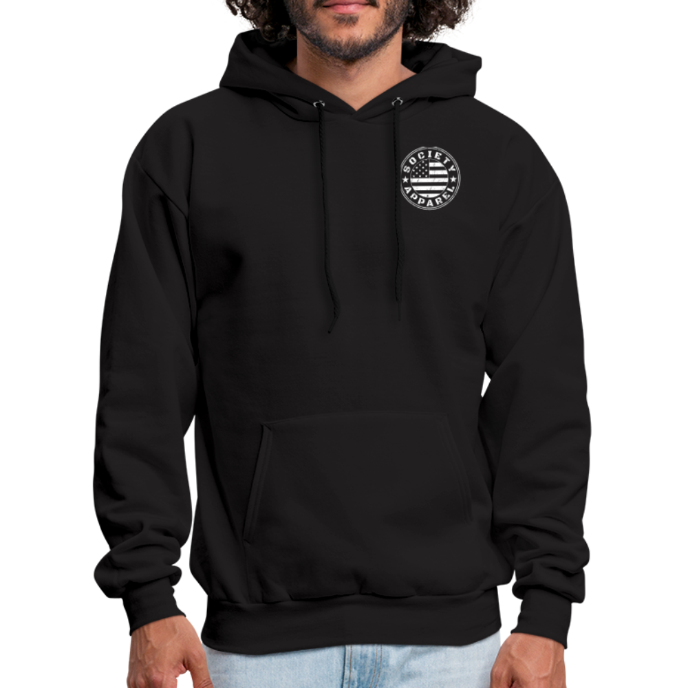 society essentials • branded cotton-poly hoodie - black