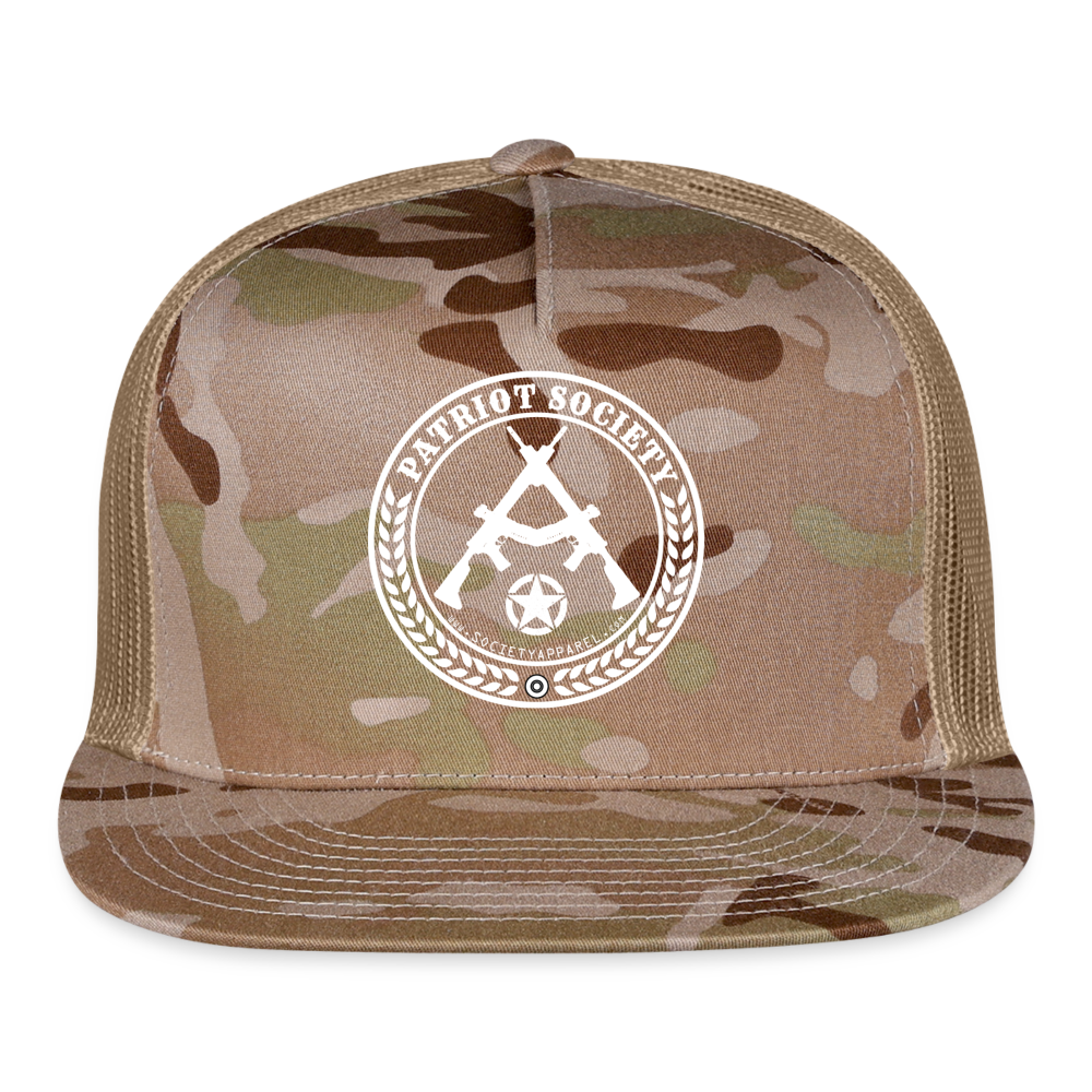 patriot society • cross guns trucker hat - multicam\tan