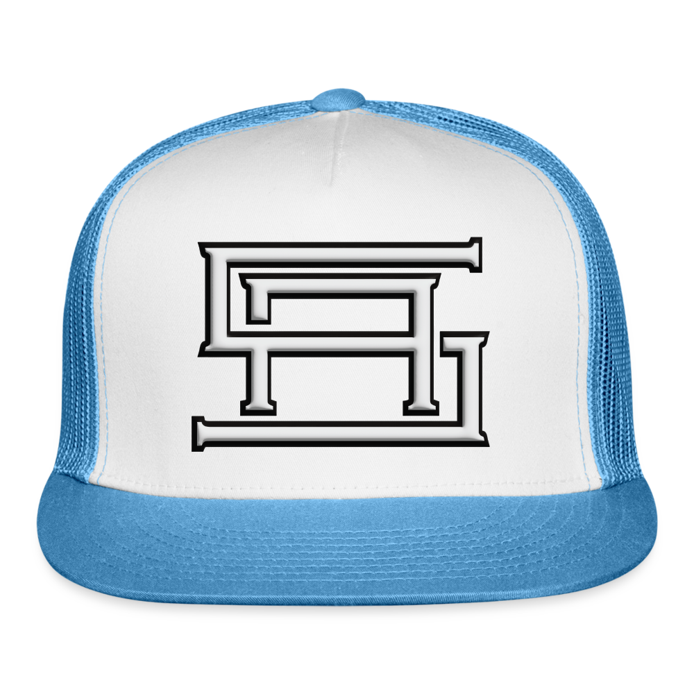 society essentials • block SA (white logo) - white/blue