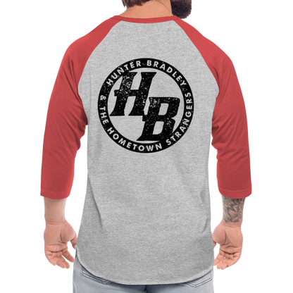 HB Original 3/4 Baseball T-Shirt | Black Logo - heather gray/red