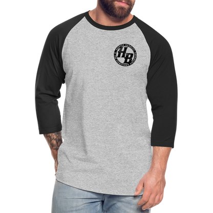 HB Original 3/4 Baseball T-Shirt | Black Logo - heather gray/black