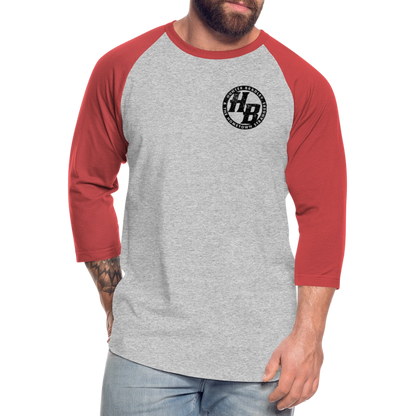 HB Original 3/4 Baseball T-Shirt | Black Logo - heather gray/red