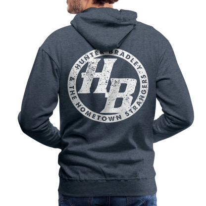 HB Original Hoodie | White Logo - heather denim