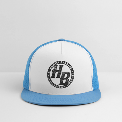 HB Original Flat Bill Trucker | Black Logo - white/blue