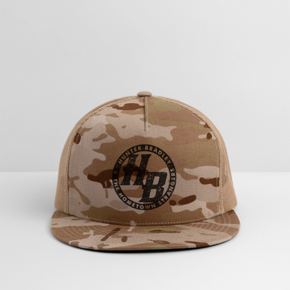 HB Original Flat Bill Trucker | Black Logo - MultiCam\tan