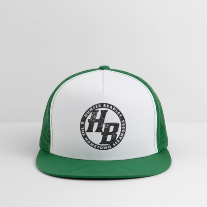 HB Original Flat Bill Trucker | Black Logo - white/kelly green