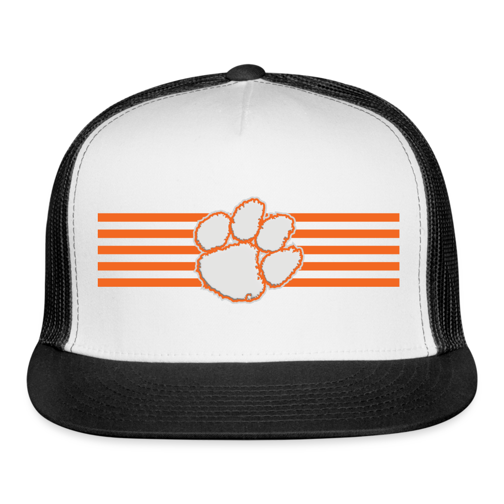 clemson • stripes flat bill - white/black