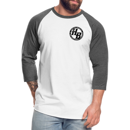 HB Original 3/4 Baseball T-Shirt | Black Logo - white/charcoal