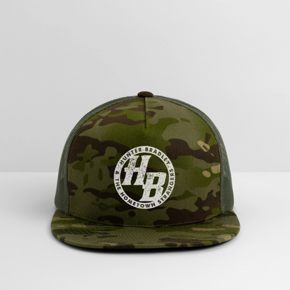 HB Original Flat Bill Trucker Hat | White Logo - MultiCam\green