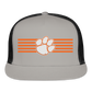 clemson • stripes flat bill - gray/black