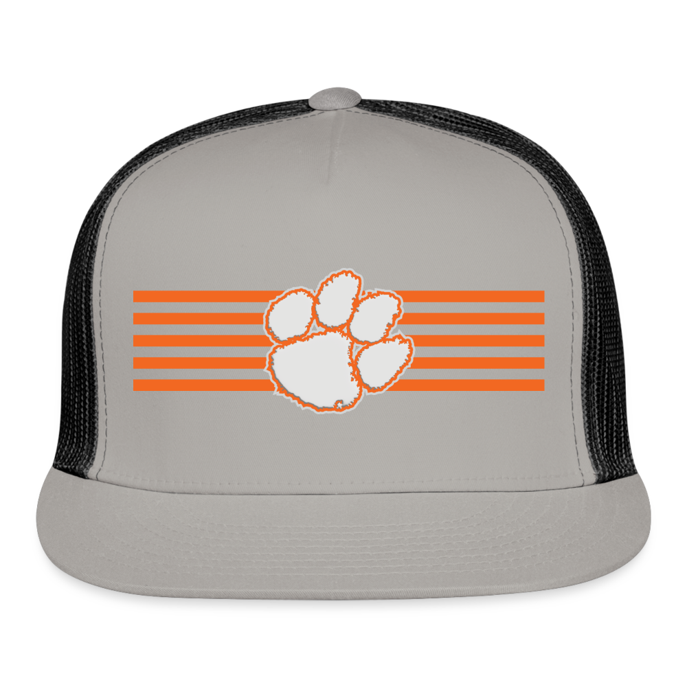 clemson • stripes flat bill - gray/black