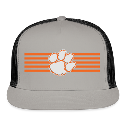 clemson • stripes flat bill - gray/black