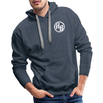HB Original Hoodie | White Logo - heather denim