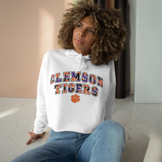 clemson • women's camo cropped hoodie