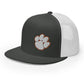 yupoong flatbill trucker hat (white paw - left)