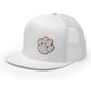 yupoong flatbill trucker hat (white paw - left)