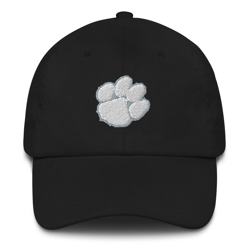 yupoong dad hat (white paw - center)