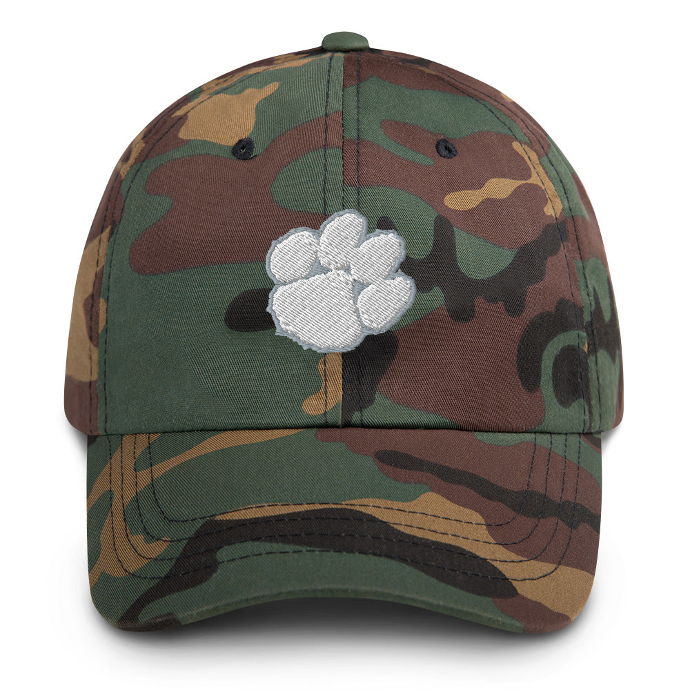 yupoong dad hat (white paw - center)