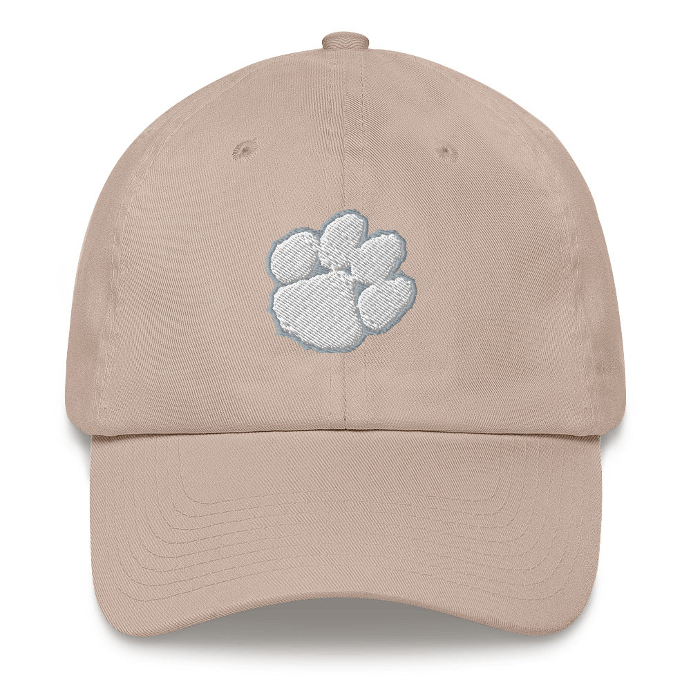 yupoong dad hat (white paw - center)