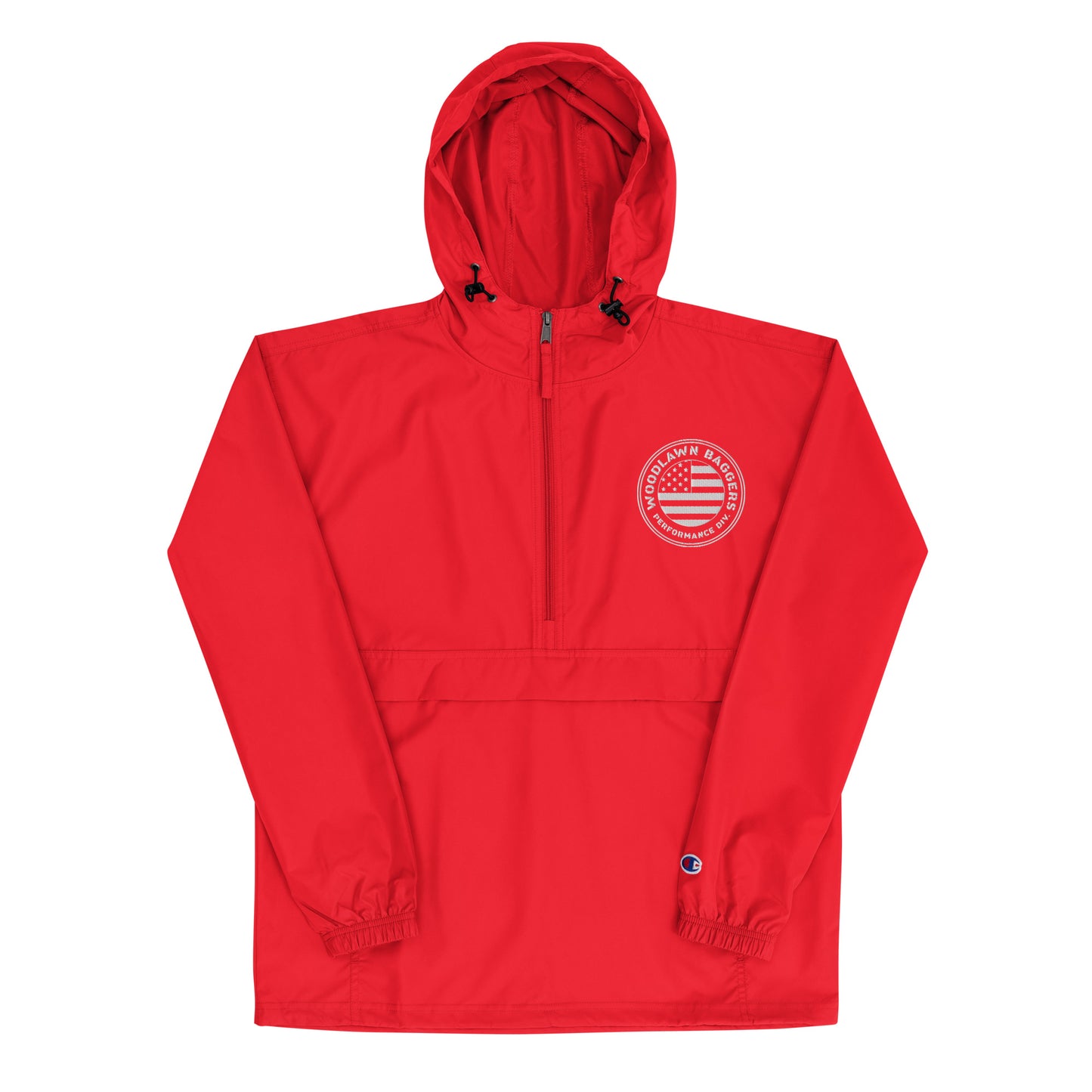 woodlawn baggers • champion packable jacket (white logo)