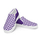 men’s slip-on canvas shoes • purple checkers