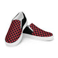 men’s slip-on canvas shoes • red & black checkers