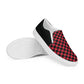 men’s slip-on canvas shoes • red & black checkers