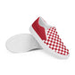 men’s slip-on canvas shoes • red & white checkers