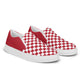 men’s slip-on canvas shoes • red & white checkers