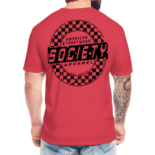 society essentials • black checkers - heather red