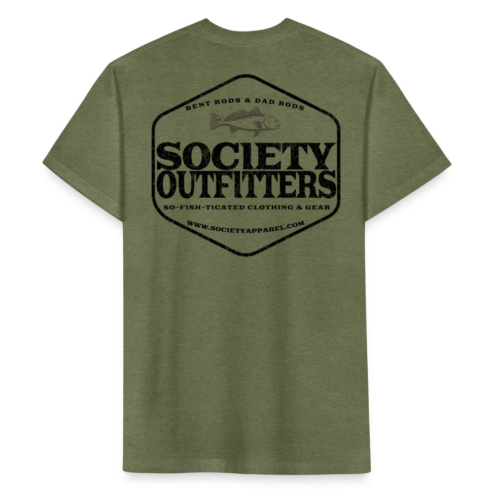 society outfitters • bent rods & dad bods (black) - heather military green