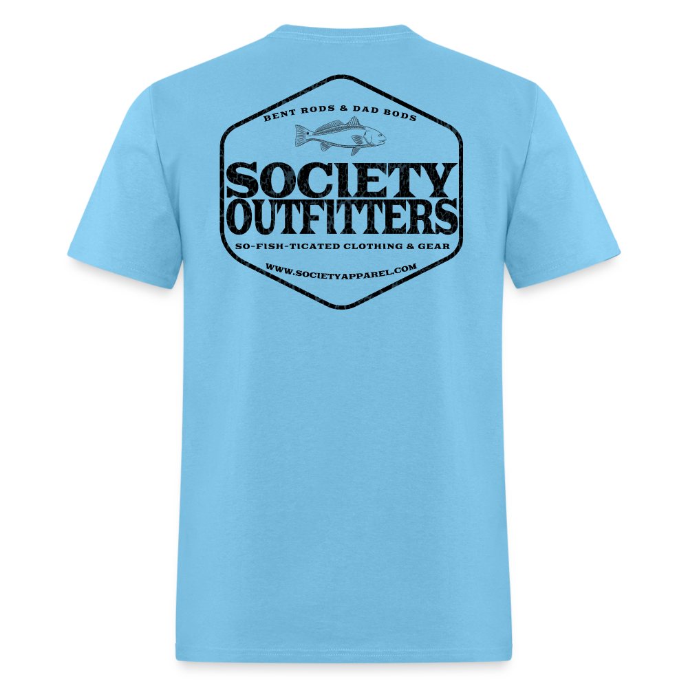 society outfitters • so-fish-ticated - black (100% cotton) - aquatic blue