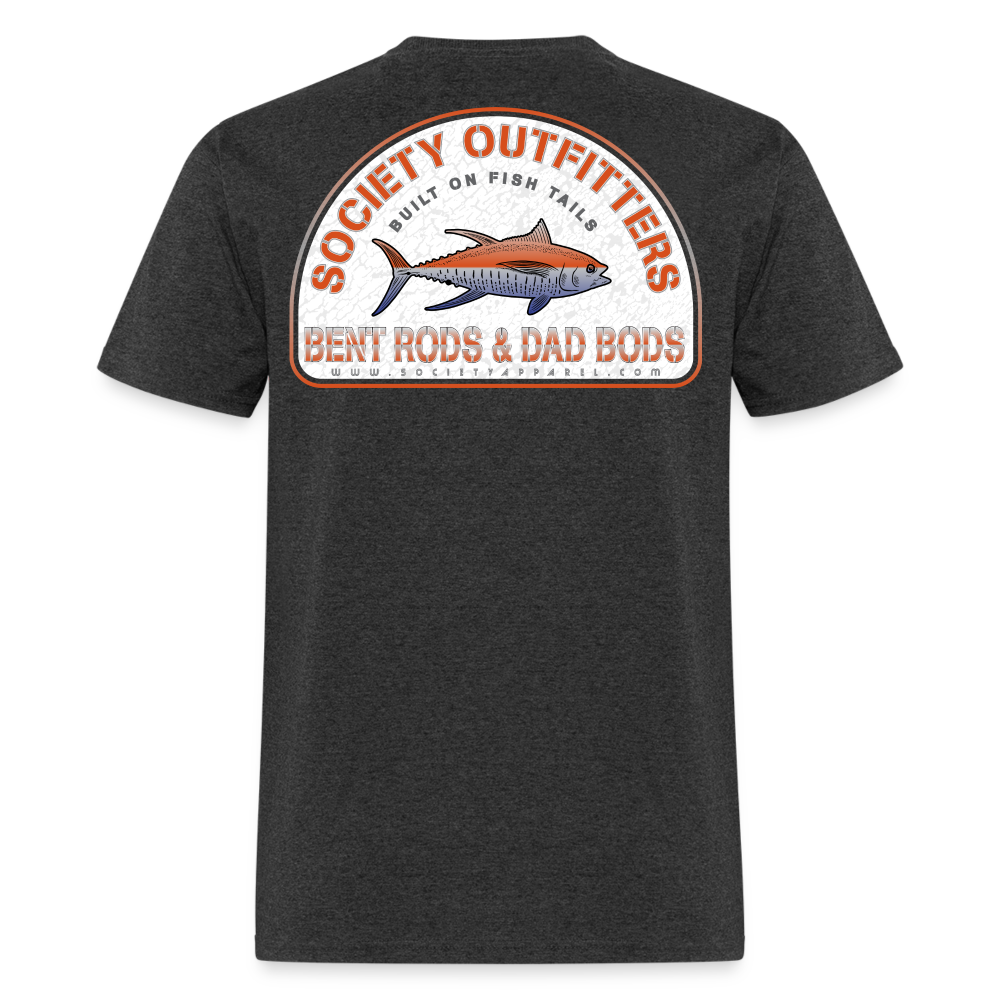 society outfitters • bent rods & dad bods (100% cotton) - heather black