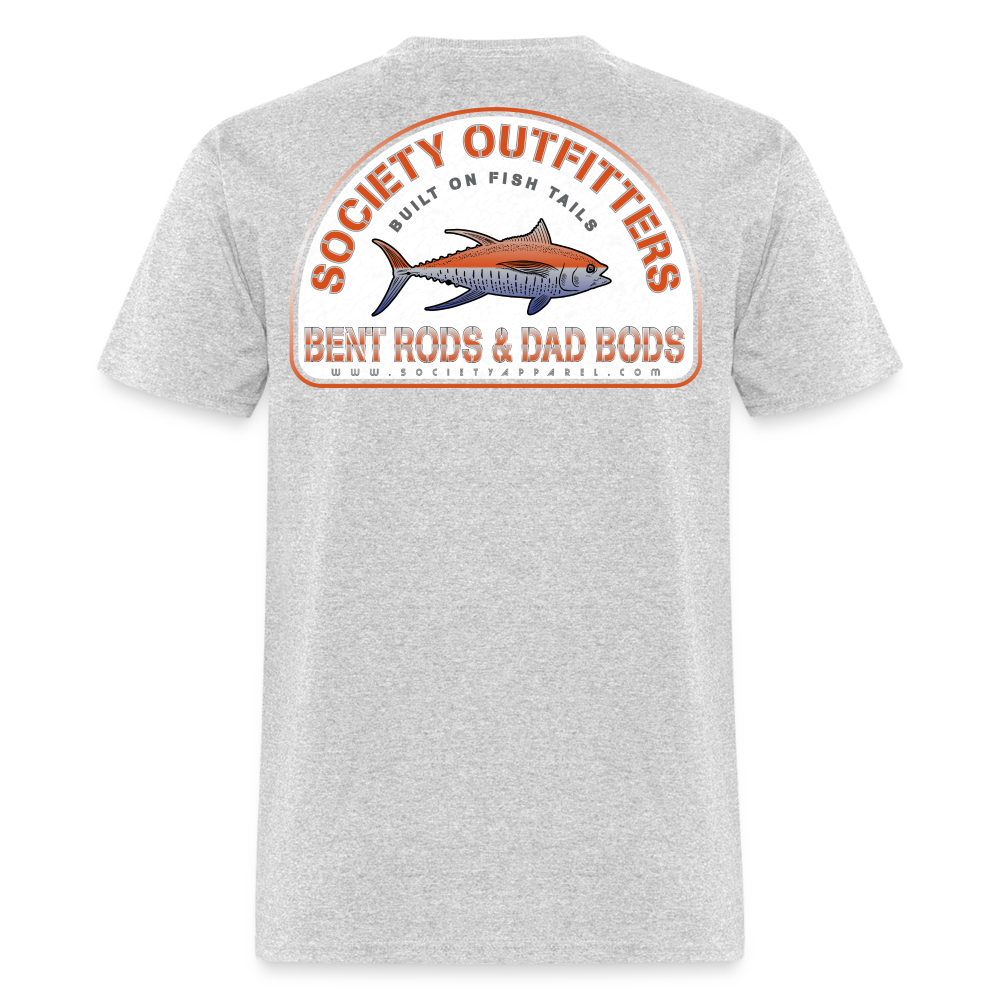 society outfitters • bent rods & dad bods (100% cotton) - heather gray