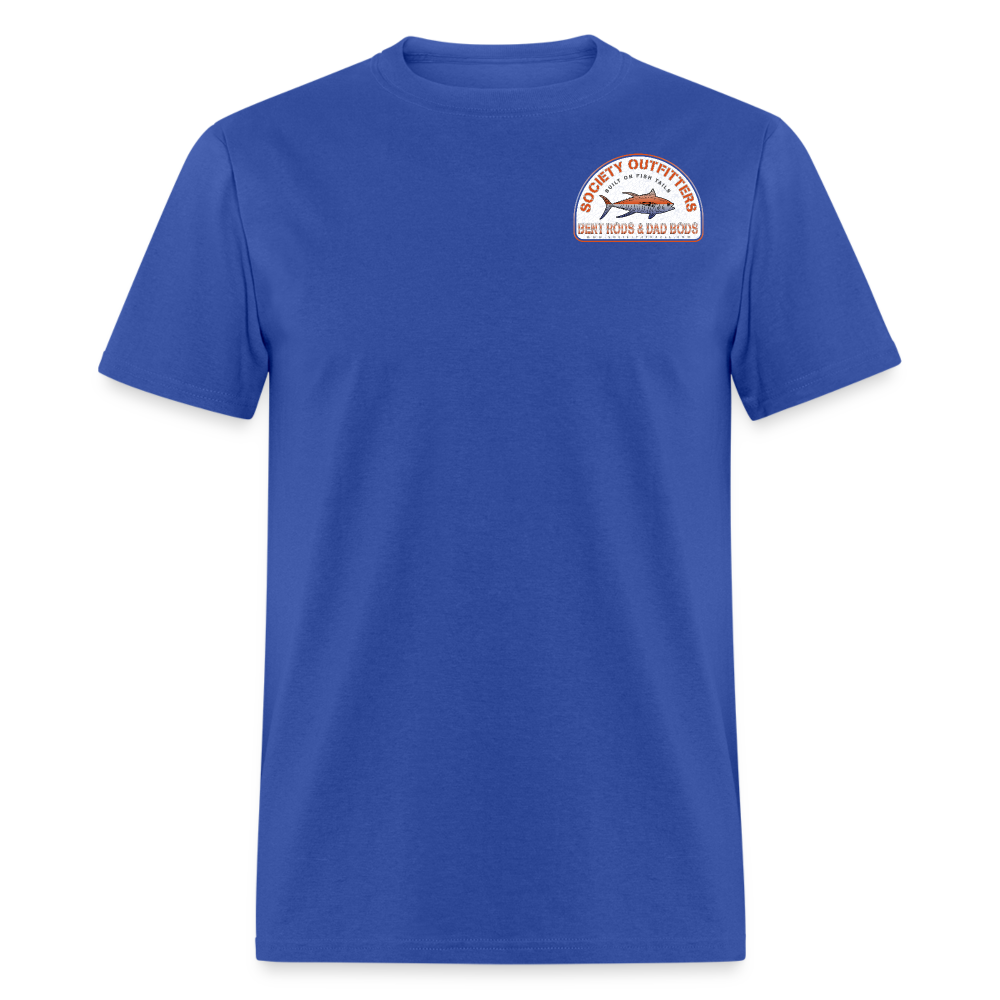 society outfitters • bent rods & dad bods (100% cotton) - royal blue