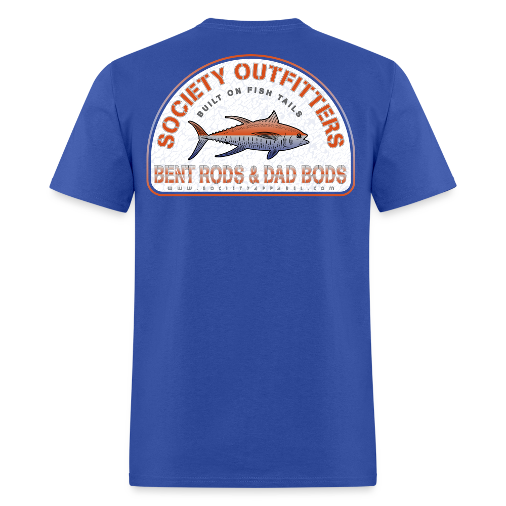 society outfitters • bent rods & dad bods (100% cotton) - royal blue