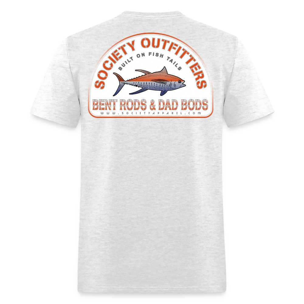 society outfitters • bent rods & dad bods (100% cotton) - light heather gray