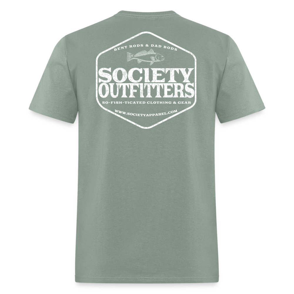 society outfitters • so-fish-ticated - white (100% cotton) - sage
