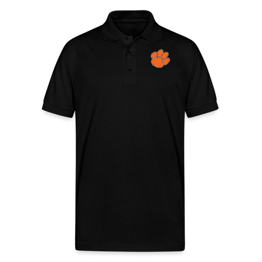 clemson • orange paw polo (50/50 cotton-poly) - black