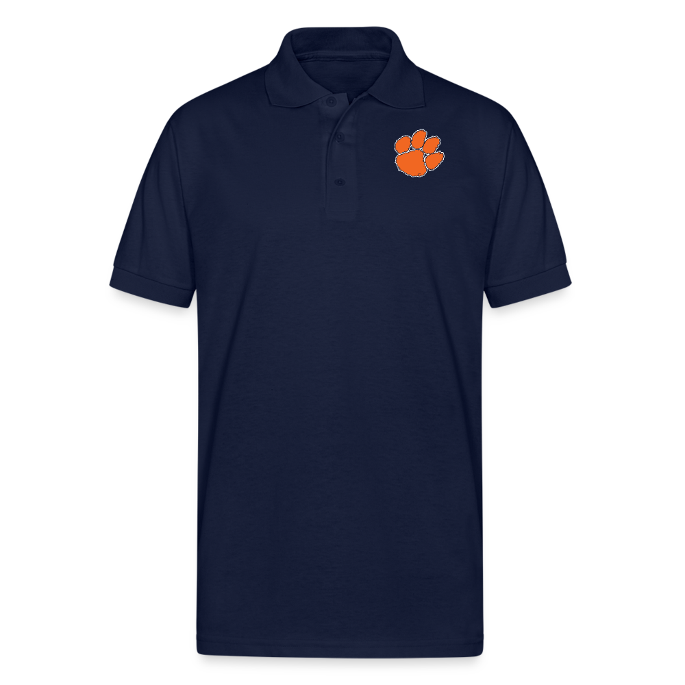 clemson • orange paw polo (50/50 cotton-poly) - navy