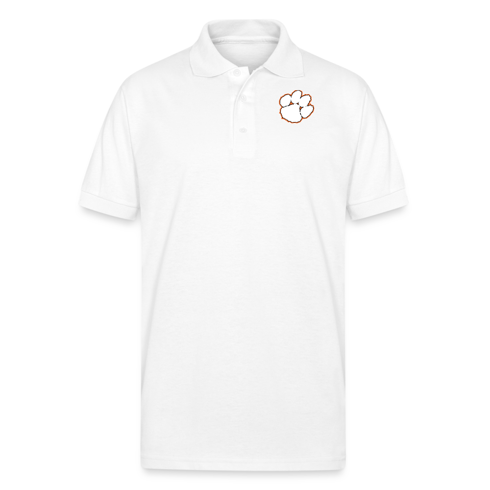 clemson • white paw polo (50/50 cotton-poly) - white