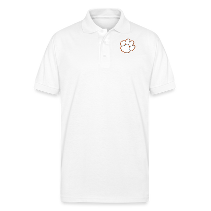 clemson • white paw polo (50/50 cotton-poly) - white
