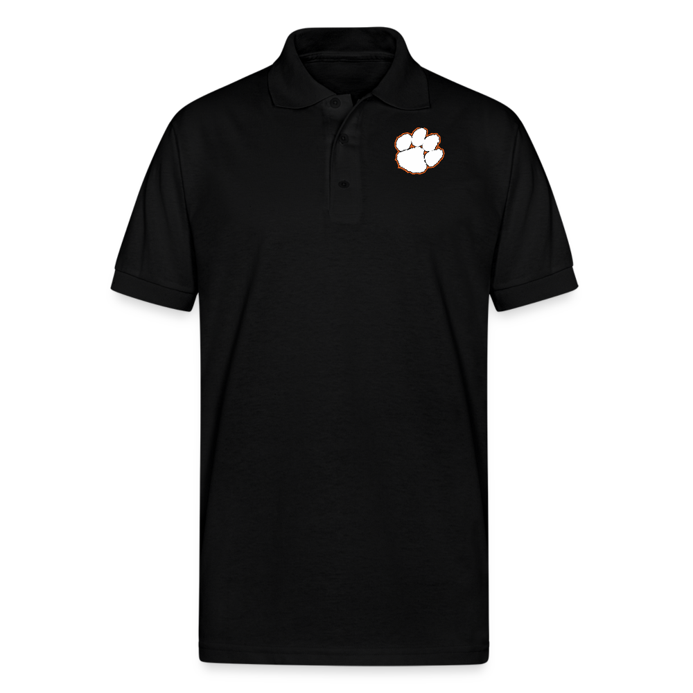 clemson • white paw polo (50/50 cotton-poly) - black