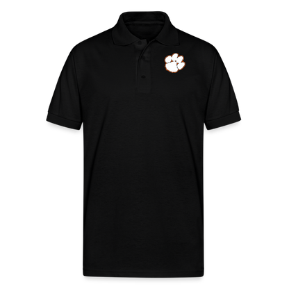 clemson • white paw polo (50/50 cotton-poly) - black