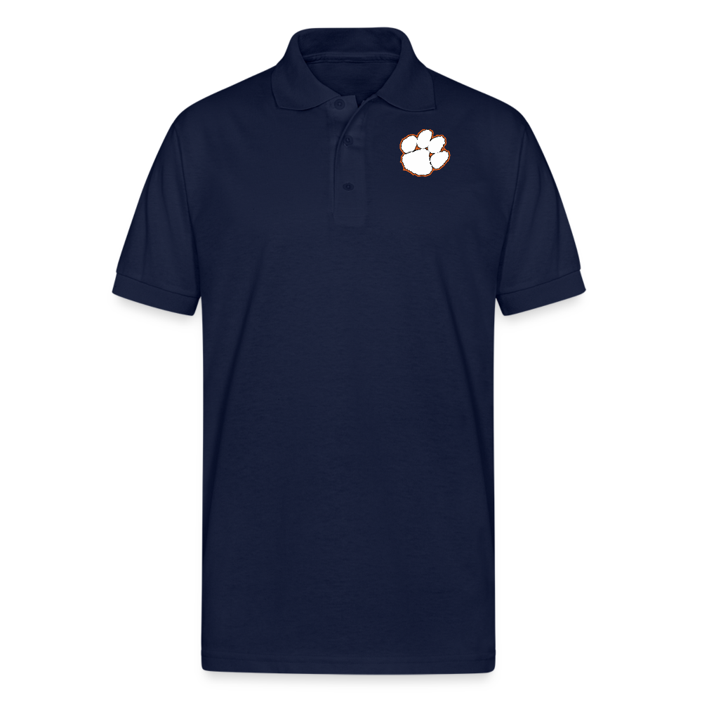 clemson • white paw polo (50/50 cotton-poly) - navy