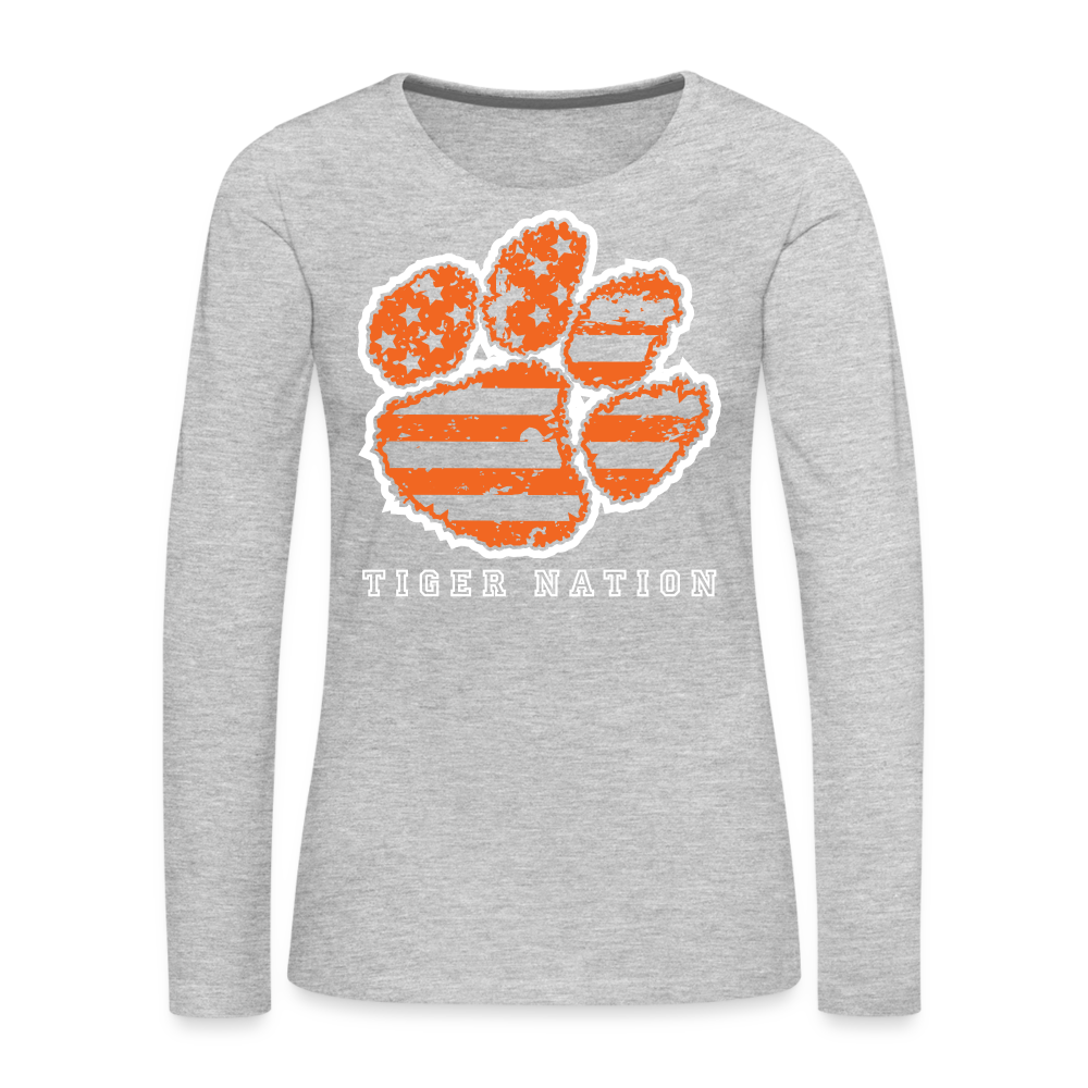 clemson • ladies tiger nation long sleeve - heather gray