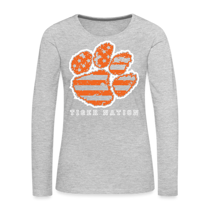 clemson • ladies tiger nation long sleeve - heather gray