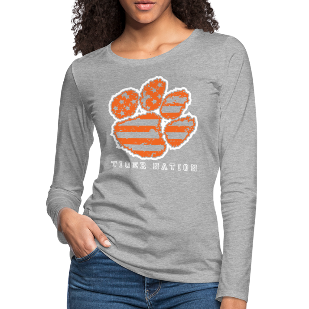 clemson • ladies tiger nation long sleeve - heather gray